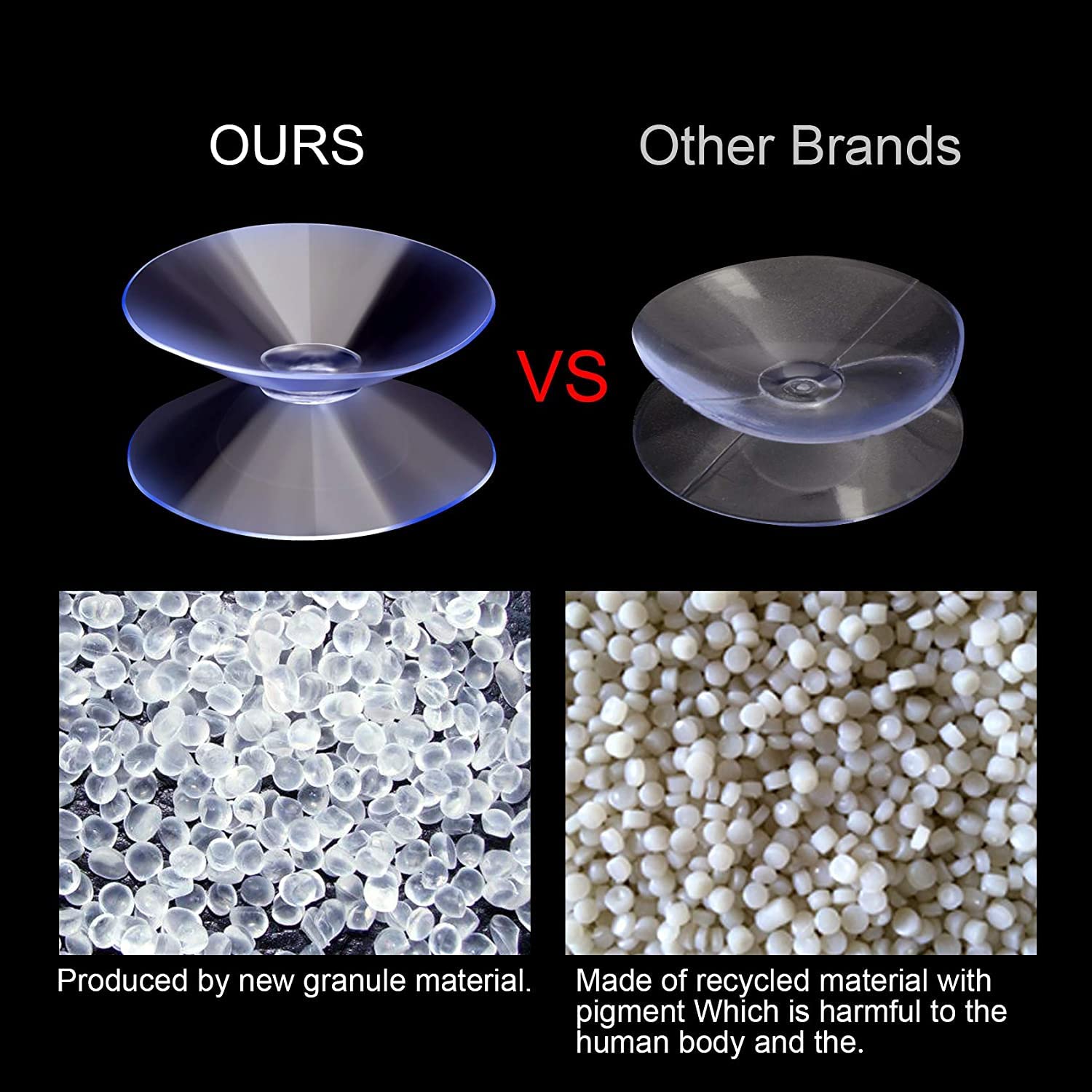 ZIBUYU Suction Cups for Glass with Double Sided PVC Design 30pcs 30mm Transparent Pads | Home and Office Use