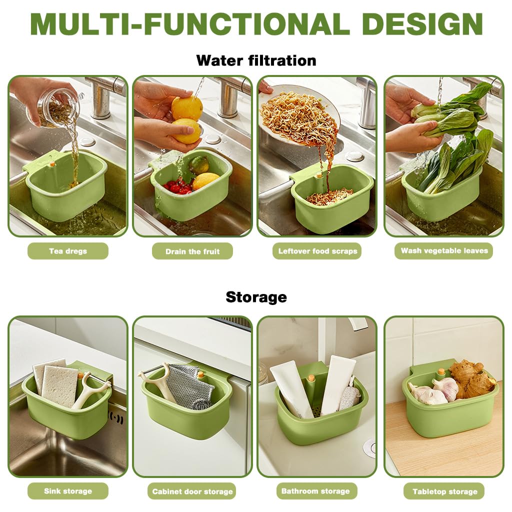 Supvox Kitchen Sink Strainer Basket for Faucet Hanging and Easy Food Waste Draining