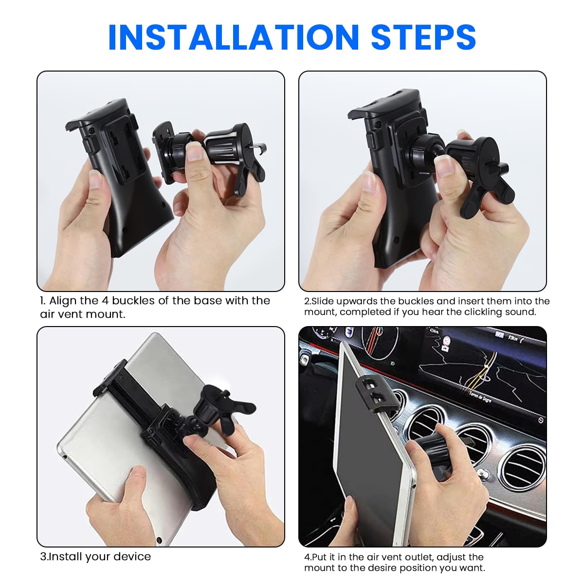 STHIRA Car Phone Holder for Air Vent with 360° Rotation and Screw Grip | Fits 4–11 in Devices