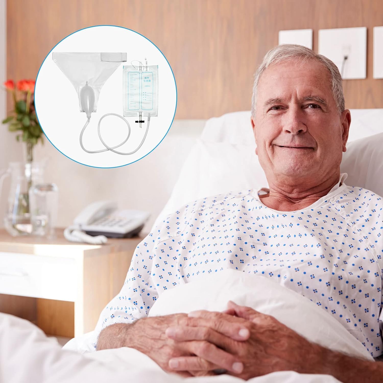 HANNEA Urinal for Men with Reusable Silicone Collector Bag | Portable Wearable Drainage System