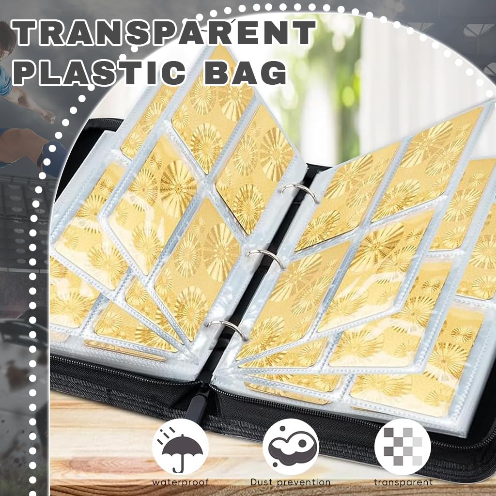 PATPAT Soccer Card Binder for Collectible Cards featuring 400 Pockets with Zipper Closure | Waterproof PU Cover Organizer