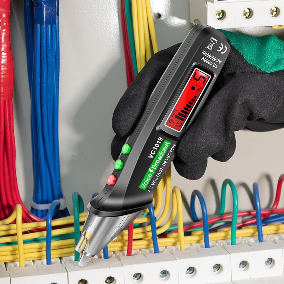 Serplex Voltage Multimeter for Electrical Testing with LCD Display and Red Laser Locator AC 12V-1000V