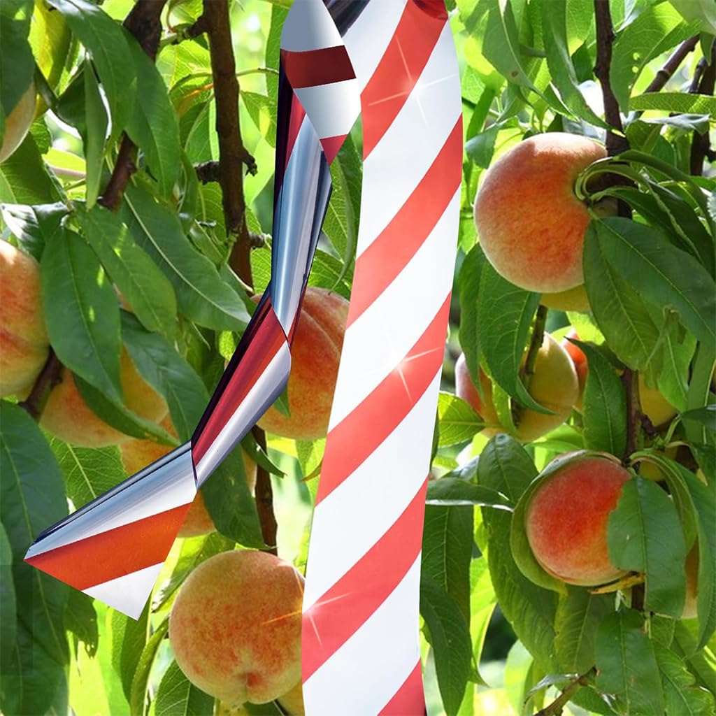 Supvox Bird Scare Reflective Tape for Balcony and Garden with Double Sided Red Silver 2.4cm x 300m Roll | Humane Outdoor Bird Repellent