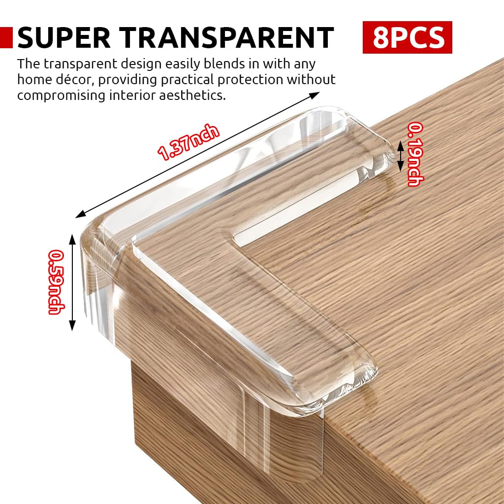 SNOWIE SOFT Edge Banding for Furniture Safety with L Shaped Design 6.6ft 24PCS Clear Trim Guards