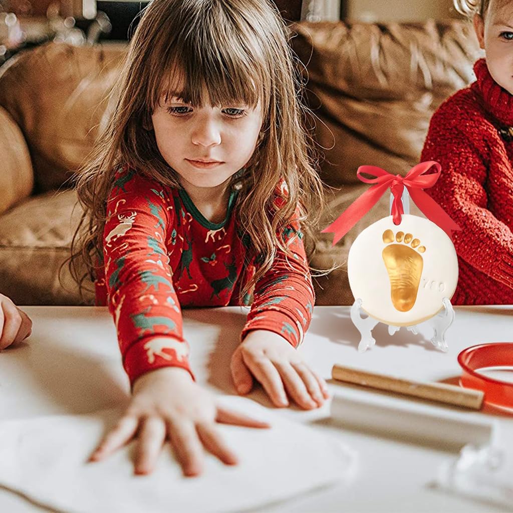 SNOWIE SOFT Baby Hand and Footprint Kit for Newborn Keepsakes with Food Grade Clay | Personalized Ornament Craft for Parents and Pets