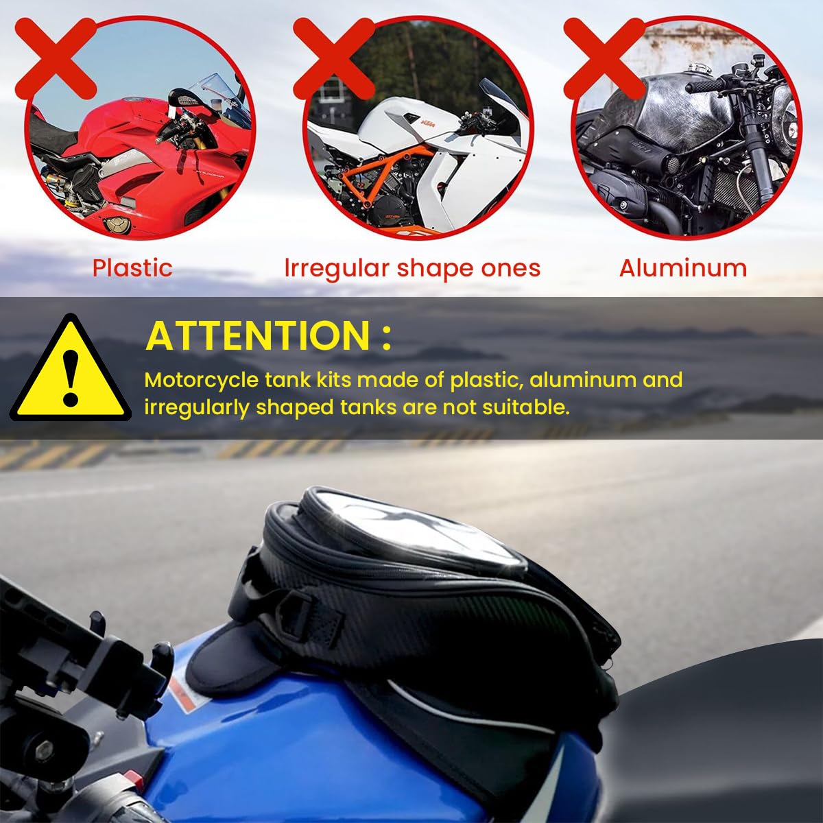 STHIRA Motorcycle Tank Bag for Bike Riding with Magnetic Mount and Phone Pouch | Polyester Multipocket Design