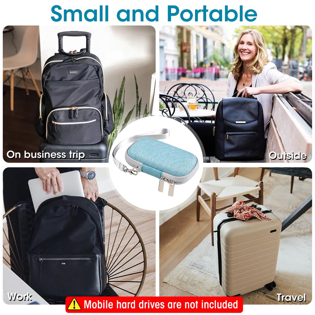 Verilux Carrying Case for SanDisk Portable SSD featuring EVA Hard Shell and Dual Zippers | 12.2×8×3.5 mm Travel Bag