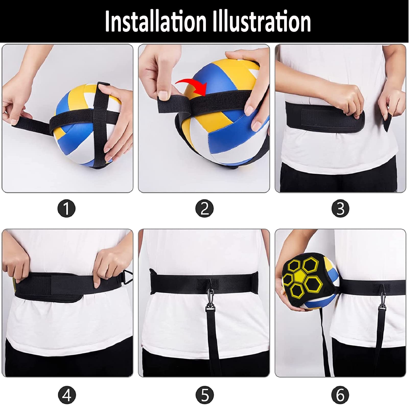 ZIBUYU® Football/Volleyball/Soccer Training Belt, Solo Soccer Kick Trainer for Kids, Star Style