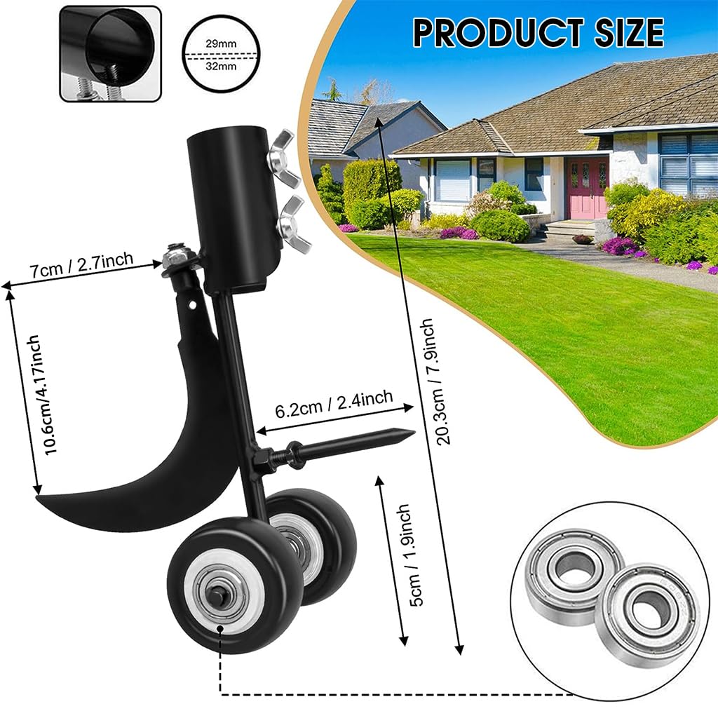 HASTHIP Garden Weeder for Lawn Care with Dual Wheel Design and Carbon Steel Head | 1.96 in Handle Fit