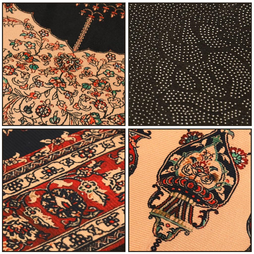 HASTHIP Prayer Mat for Muslims with Anti Slip Bottom and Tassels 120×80cm Soft Velvet Rug