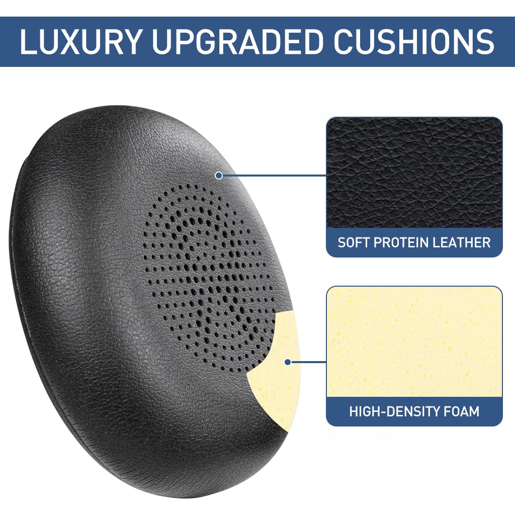 ZORBES Ear Pads for Jabra Evolve2 65 40 and Elite 45h featuring Soft Protein Leather | Easy Snap-On Replacement Cushions