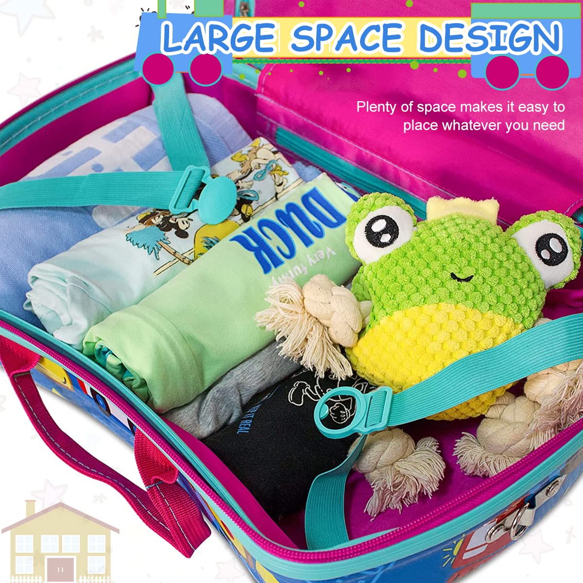 PALAY Kids Ride On Suitcase for Travel with 47x23.5x31cm Capacity and 4 Wheels | for Ages 2–5