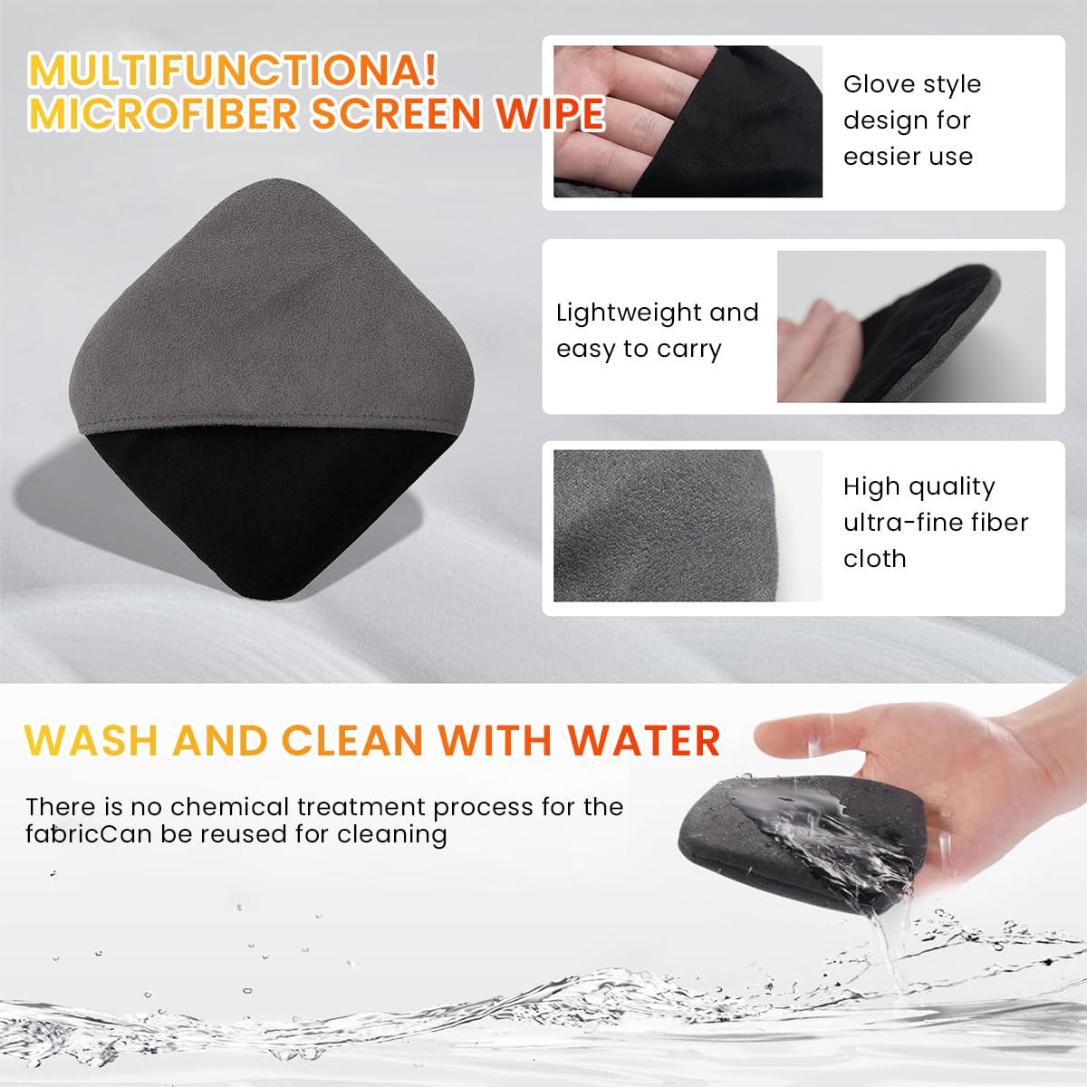 STHIRA Microfiber Cloth for Laptop and Screen Cleaning with 4 Inch Square Pad | Reusable Machine Washable Ultra Soft Fabric