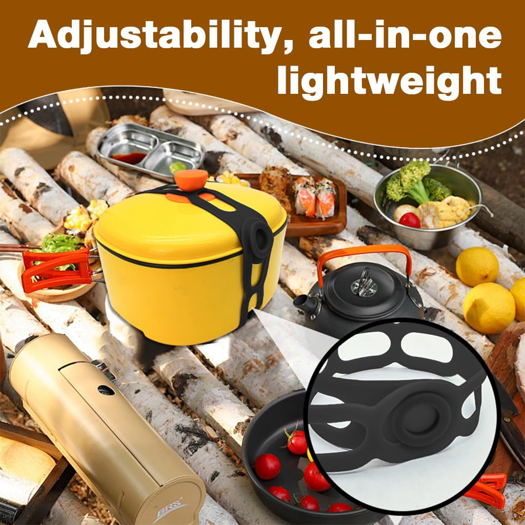 ZIBUYU Silicone Latch Strap for Slow Cooker Lid 24.4 in with Self Lock Tab | 2pcs Reusable Heat Resistant Tie
