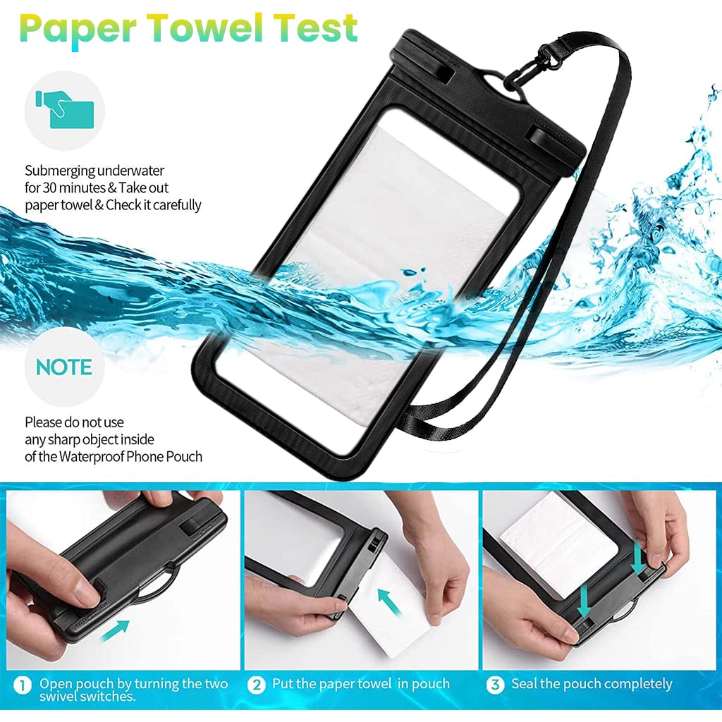 Proberos® Clear Waterproof Phone Sling Bag Phone Pouch with Lanyard IPX8 PVC Touch Screen Phone Cover Underwater Phone Pouch for 6.9