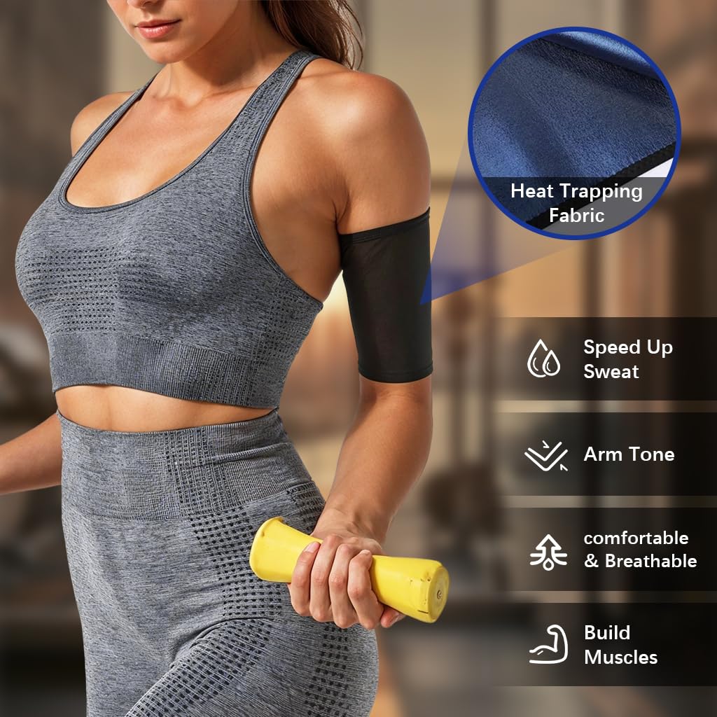 HANNEA Arm Trimmers for Sports Workout featuring Sweat Shaper Compression Fabric 27–37cm | 2 PCS