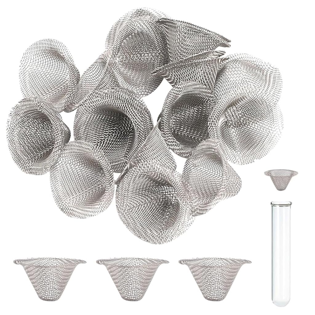 HASTHIP® 20Pcs Fine Metal Pipe Screens 1/2 Inch Stainless Steel Bowl Screens Filters Cone-shaped Pipe Screens Reusable Screen Filters