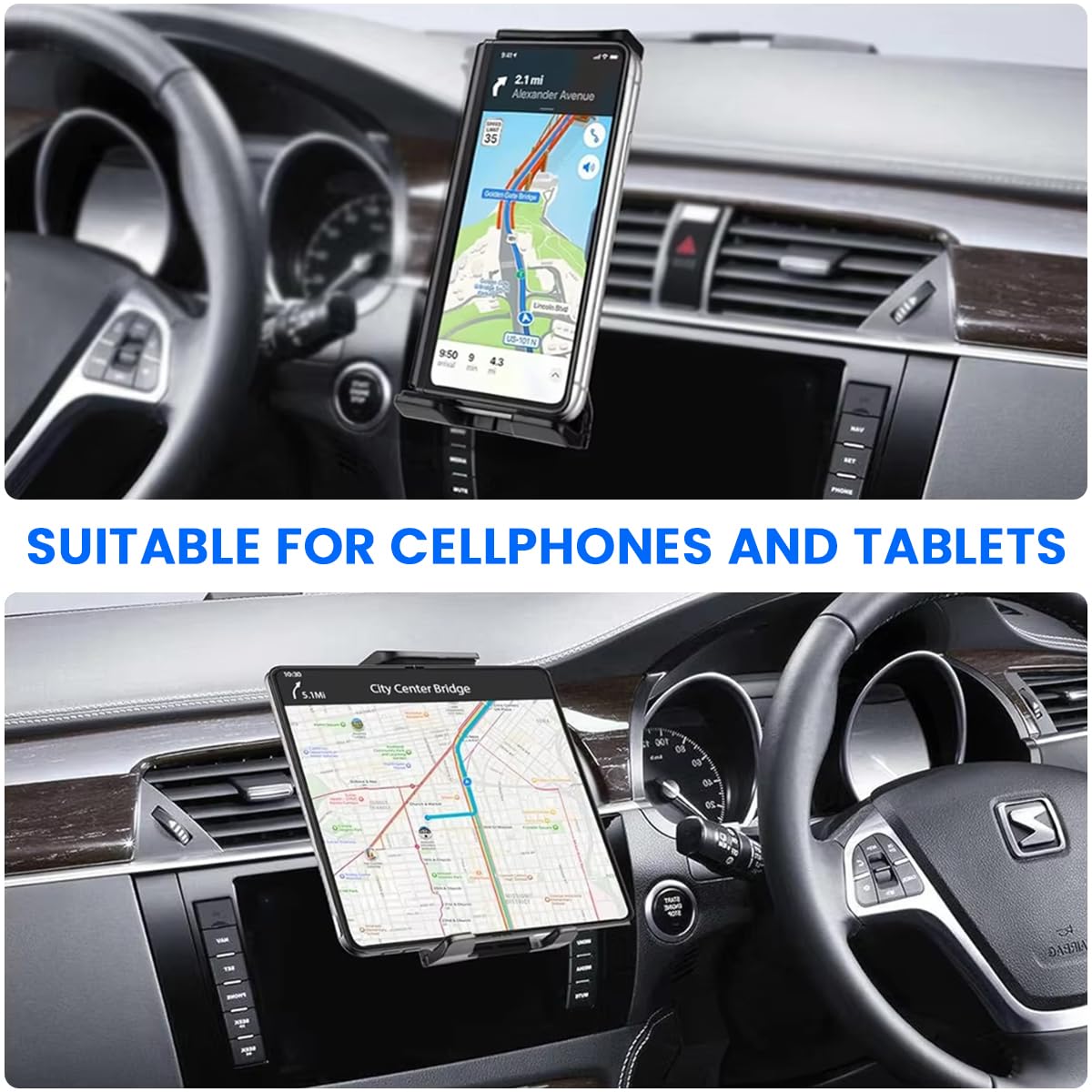 STHIRA Car Phone Holder for Air Vent with 360° Rotation and Screw Grip | Fits 4–11 in Devices
