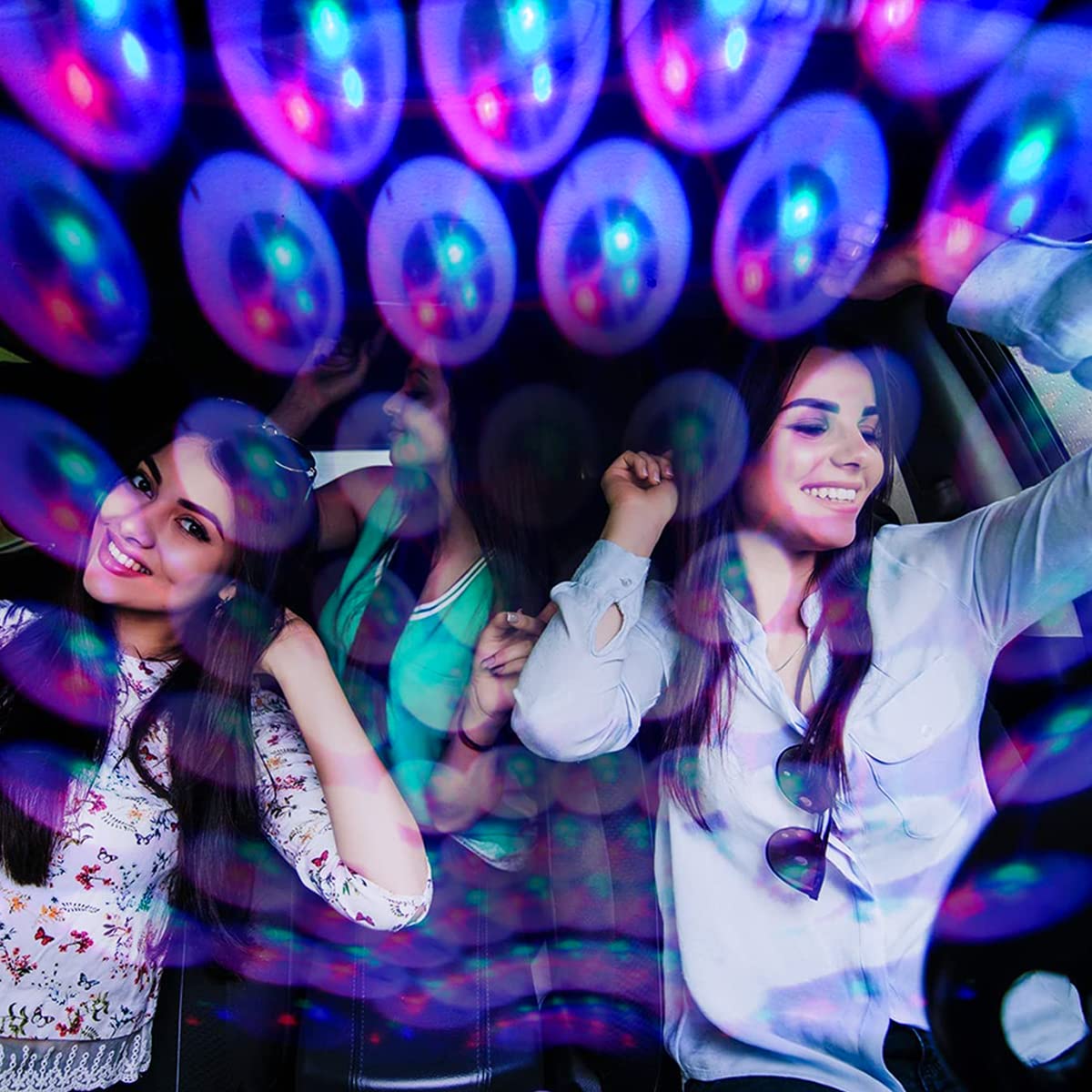 LED Car Atmosphere Light for Interior and Party Use with 9 Lighting Modes and 360° Rotation | USB Plug and Play RGB Mini Lamp