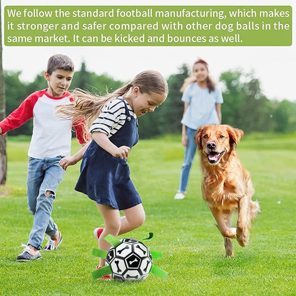 ELEPHANTBOAT Dog Football Toy for Outdoor Throwing and Catch Game 7 in TPU Ball | Includes Air Pump