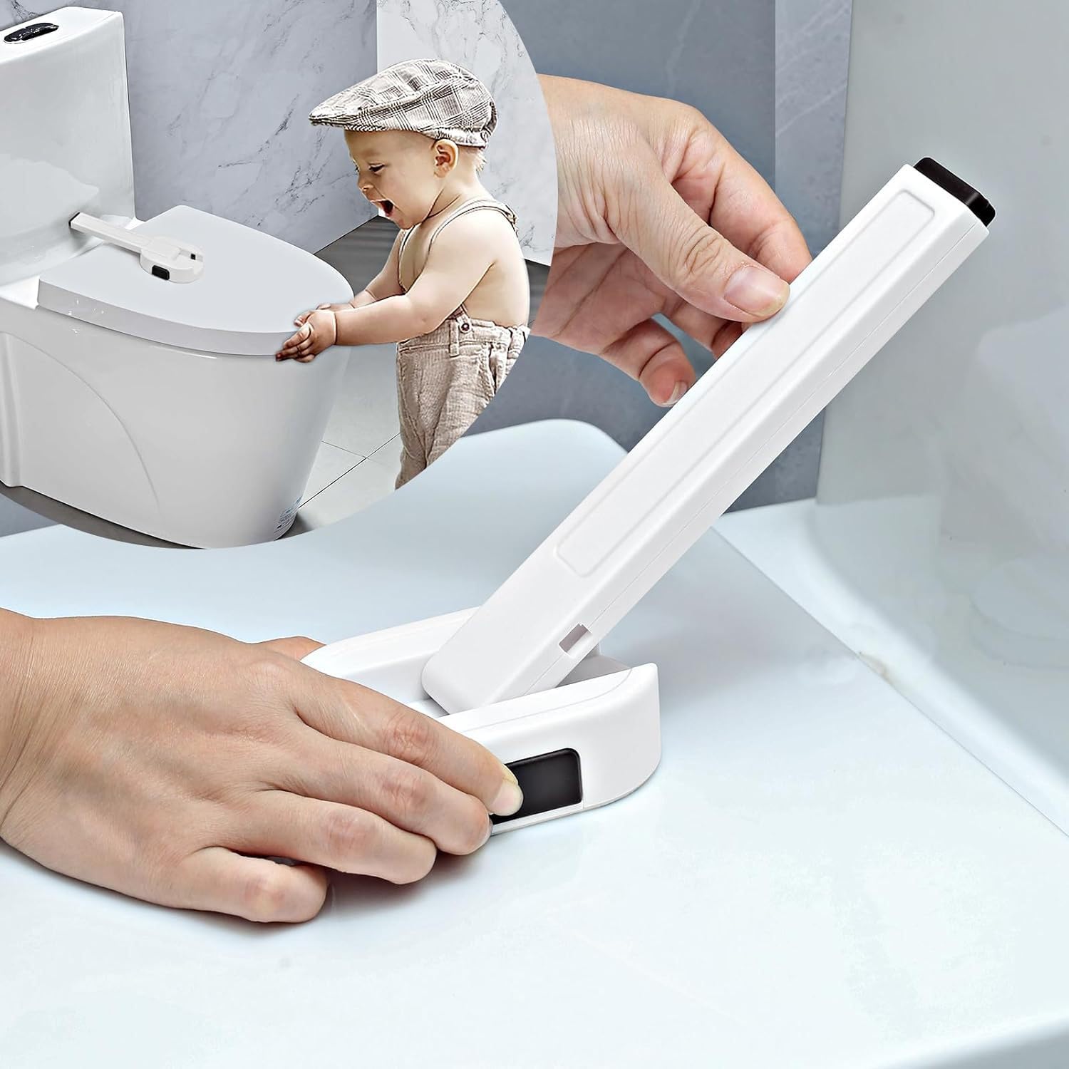 SNOWIE SOFT Toilet Seat Lock for Child Safety with Quick Release Design | 1 Count White