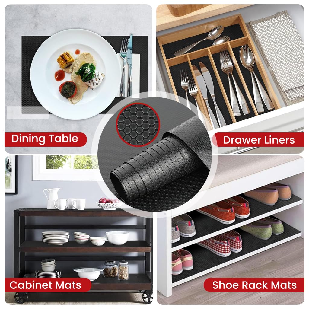 HASTHIP Cabinet Liner Mat for Drawers and Shelves featuring Anti Slip Dot Pattern 45cm x 300cm EVA | Waterproof and Trim to Fit