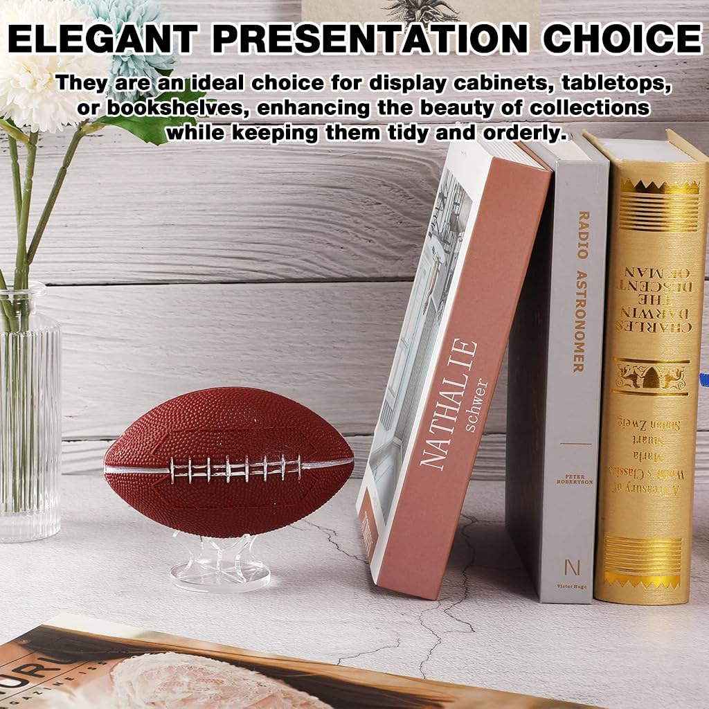 Proberos Acrylic Ball Stand Holder for Sports Collectibles 4 Pcs Set with UV‑Resistant Clear Design