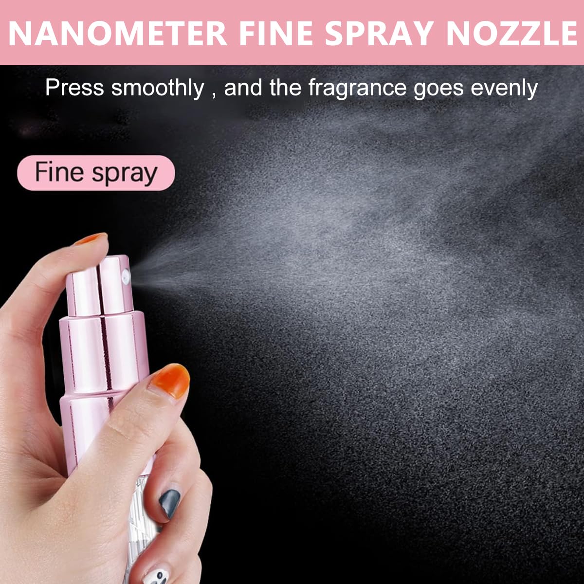 MAYCREATE Mini Perfume Refill Bottle for Travel with 5ml Capacity and Self Pumping Design | Acrylic Spray Set for Women and Men