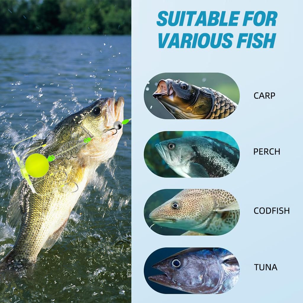 Proberos Fishing Hook Bait Rig with 4 Carbon Steel Hooks and Self Hooking Feeder System | Floating Cage Design for Lake and River Use