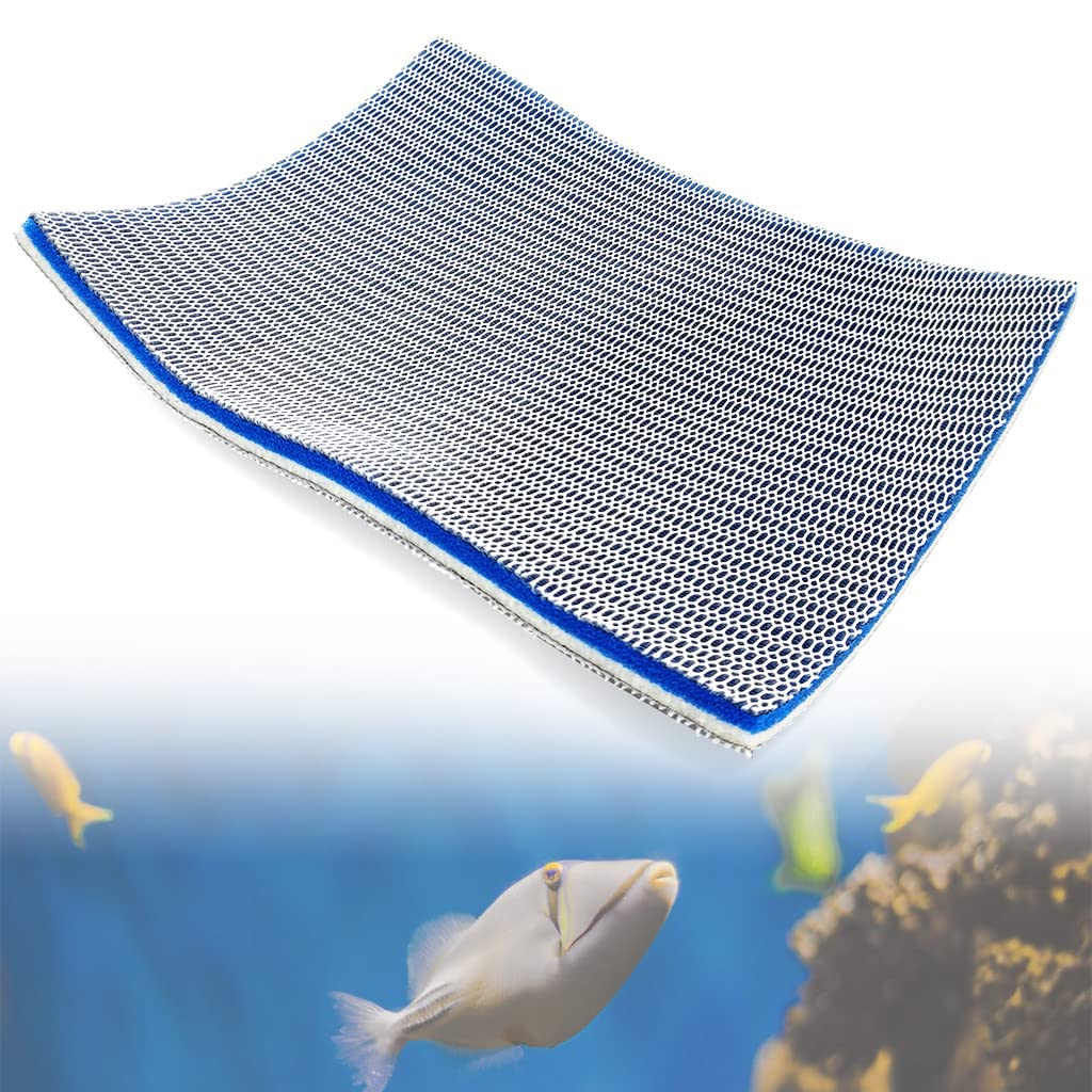 SNOWIE SOFT Aquarium Filter Pad for Freshwater and Saltwater with 8 Layer 3D Design | Reusable Cuttable 30×40cm Cotton Sponge