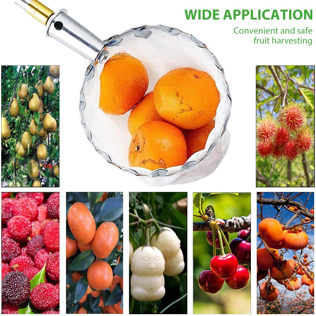 HASTHIP Fruit Picker Basket for Trees with Screw Fixed Head and Cloth Catch Bag | Universal Fit