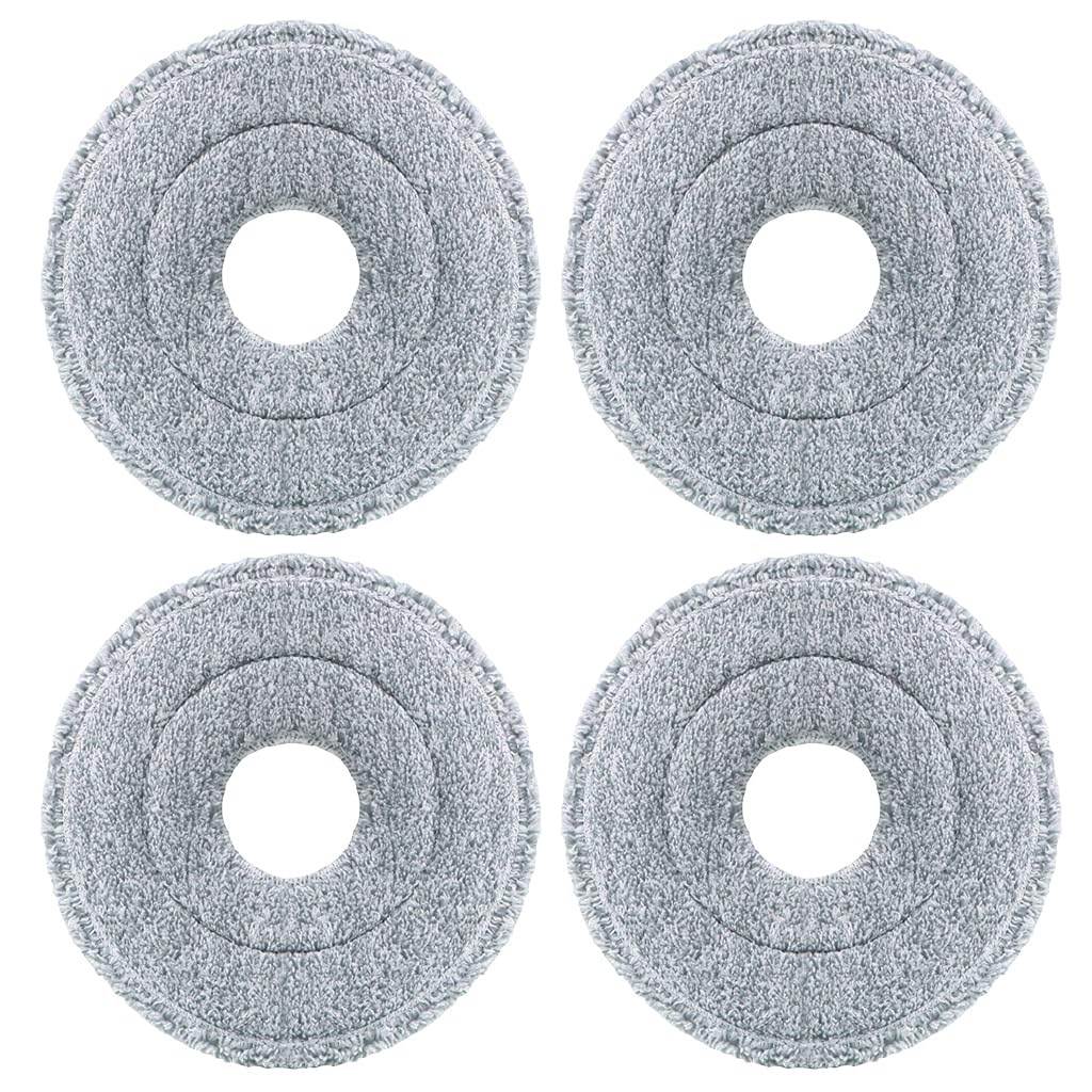Verilux Microfiber Mop Pads for Wet and Dry Use featuring Thick Sponge Layer 9.84 in | Pack of 4