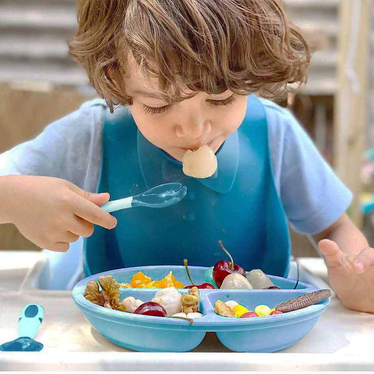 SNOWIE SOFT Suction Plates for Baby Feeding with 4 Suction Cups and Silicone Dividers | BPA Free