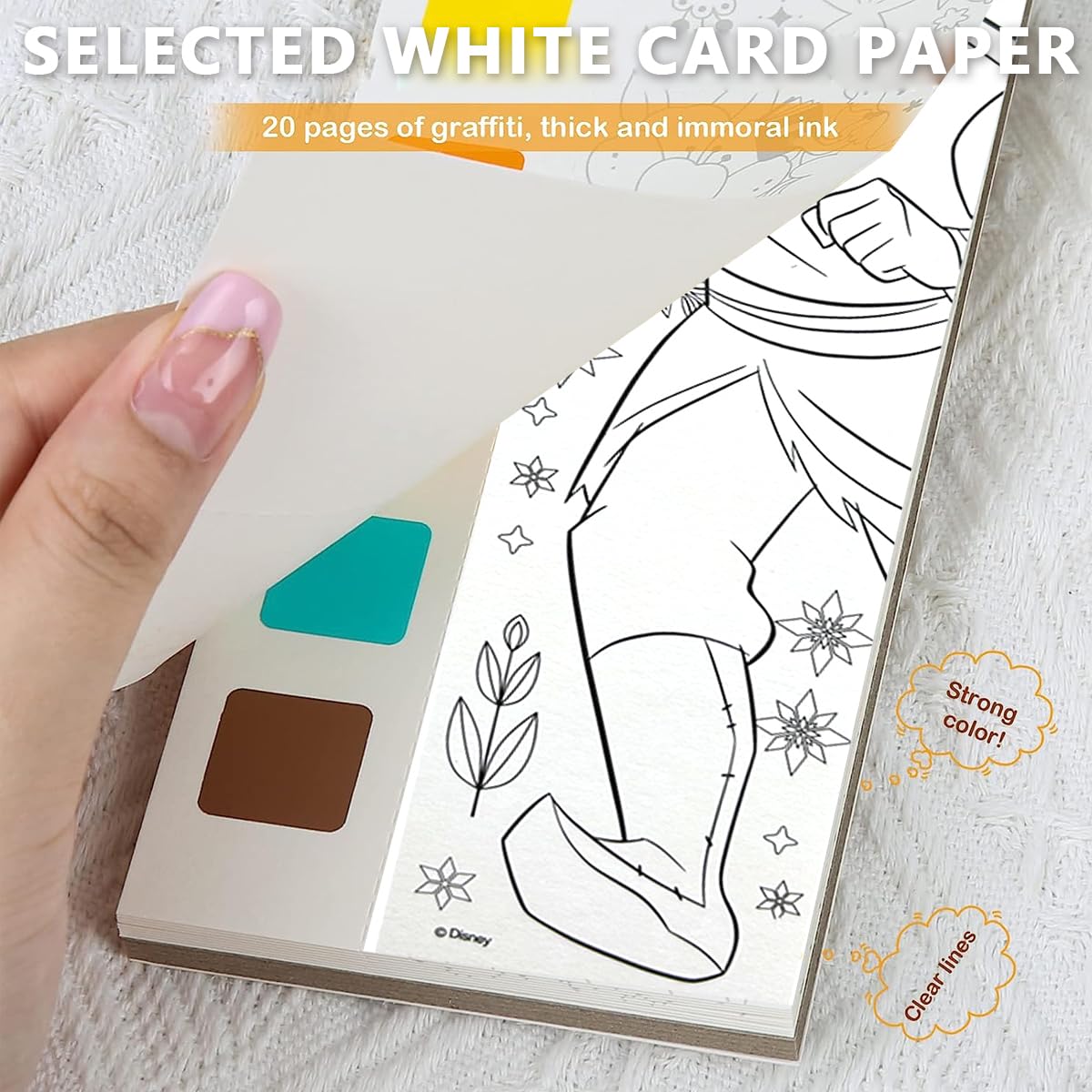HASTHIP Magic Water Book for Kids with 20 Sheets and 1 Brush featuring Frozen Series | Safe Watercolor Painting Gift for Ages 3–10