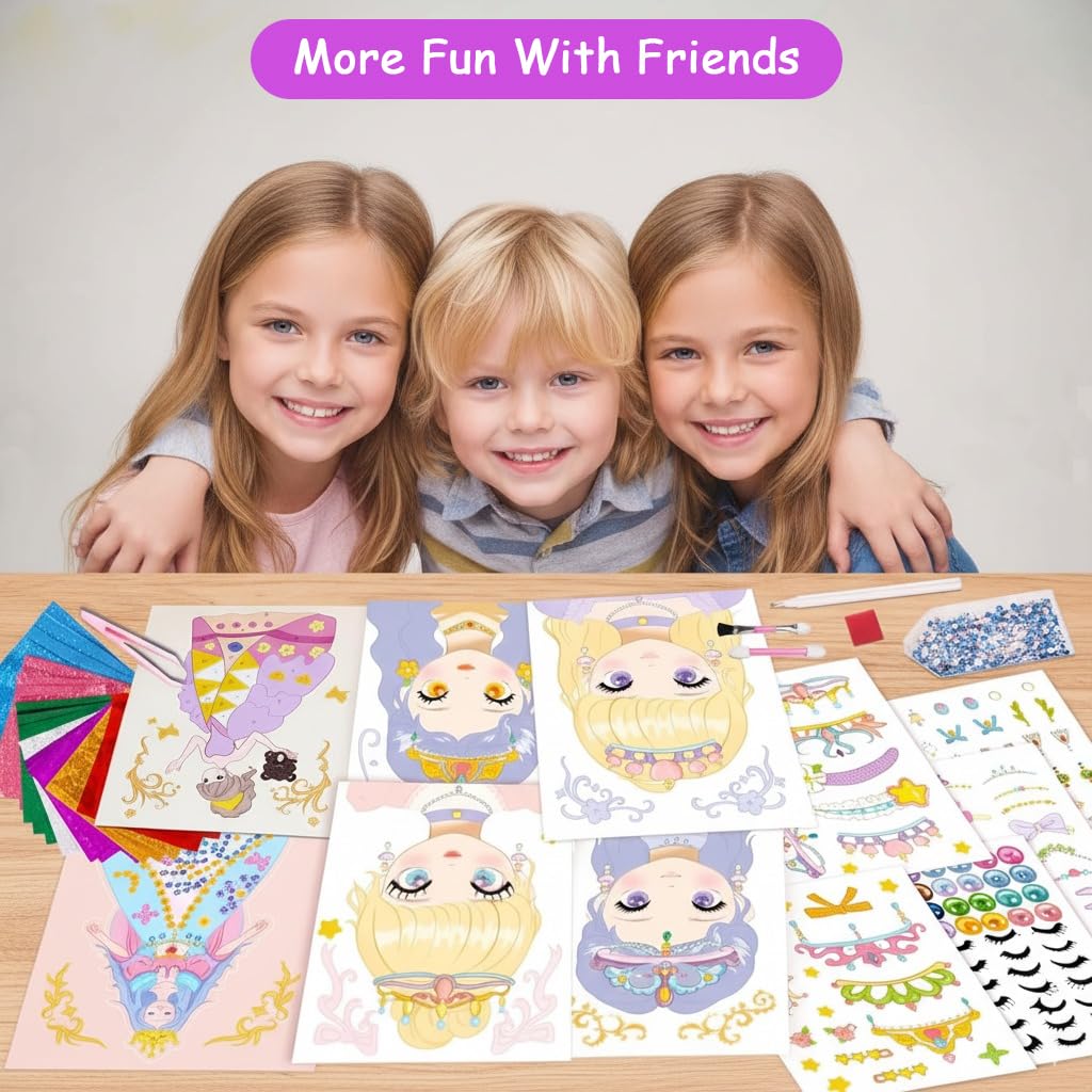 PATPAT DIY Princess Dress Up Magnetic Toys for Girls featuring 25 Art Cards & 4 Play Modes | Creative Gift for Ages 5–10