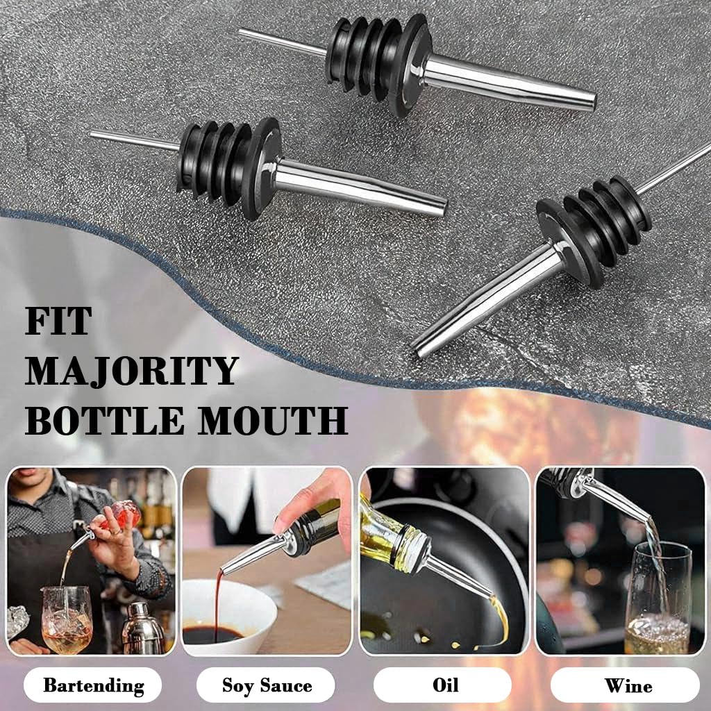 Supvox Oil Bottle Cap Dispenser Set for Kitchen with 6 Pcs | Featuring Reflux Hole and Dust Caps