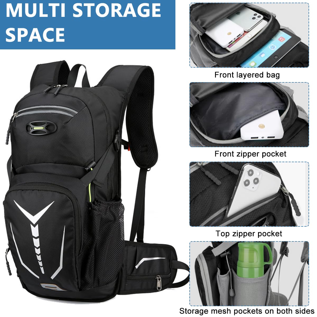 Optifit Outdoor Cycling Backpack for Hiking and Running featuring 2L Hydration Pack | 18L Lightweight Waterproof Design