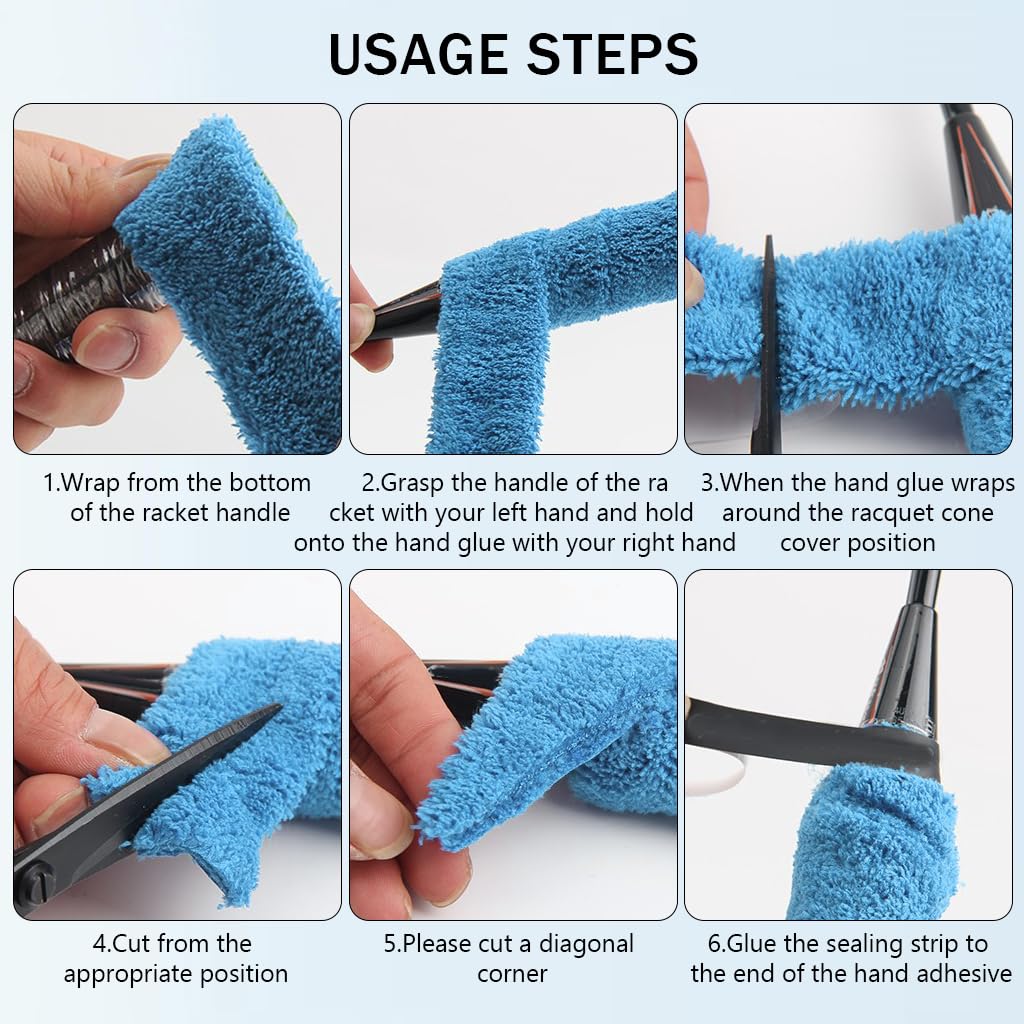 Proberos Badminton Racquet Towel Grip Kit for Secure Control with EVA Padding | 27.5 in Cotton Anti Skid Wrap