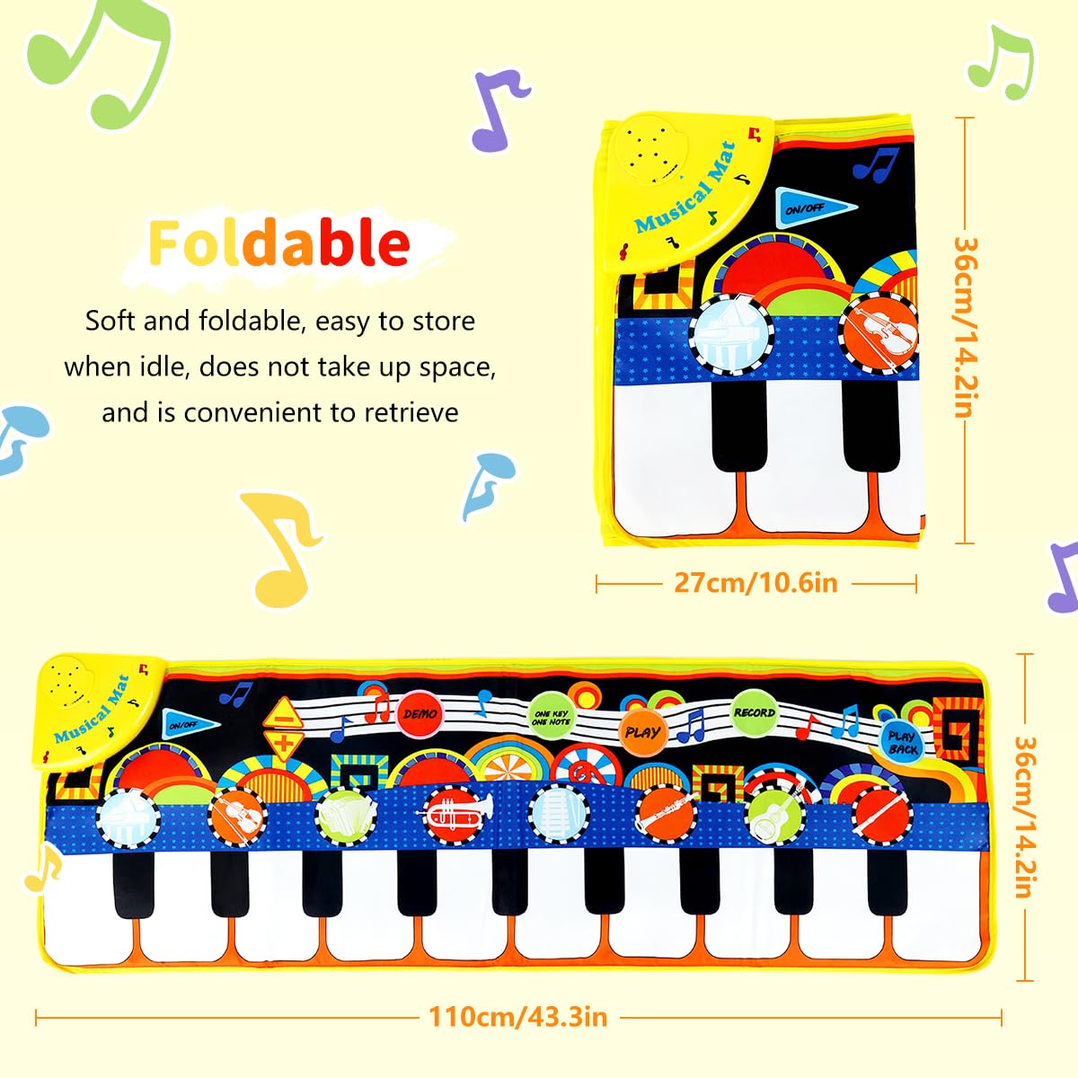 PATPAT Children’s Piano Mat for Fun Early Music Play and Learning Activities | Quality Design