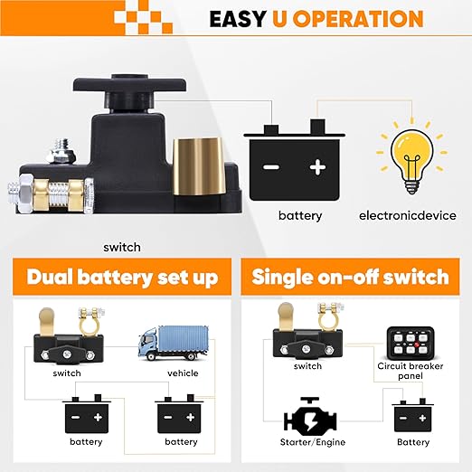 STHIRA® Car Battery Disconnect Switch for 12V24V Car Battery is Used to Prevent
