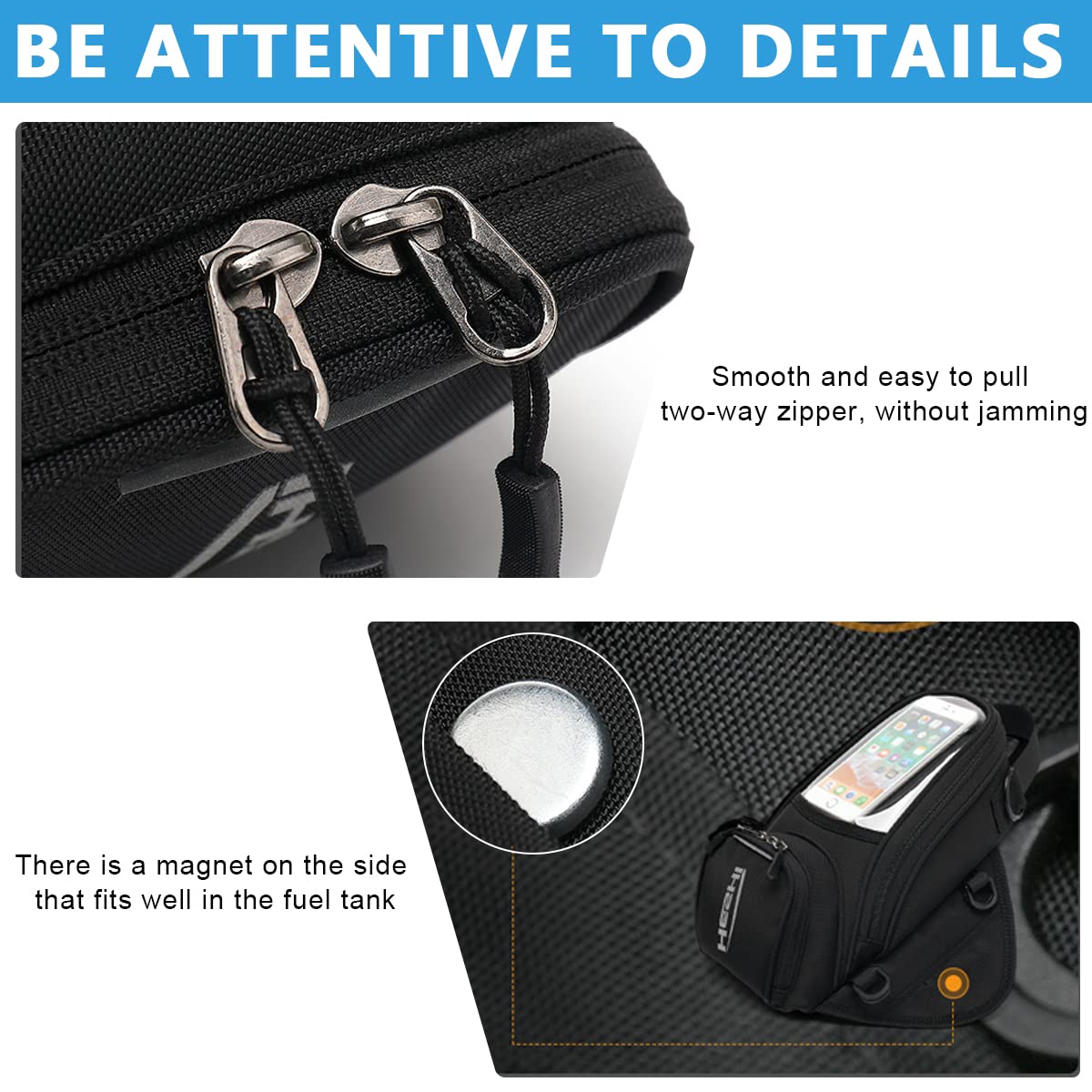 Optifit Tank Bag for Motorcycle Riding with 16×32cm Capacity and TPU Touchscreen Window