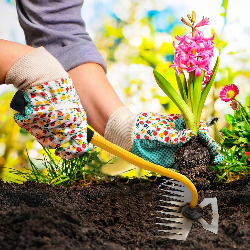 HASTHIP Gardening Hand Weeder Tool for Home Garden featuring 33cm 11-Claw Steel Design