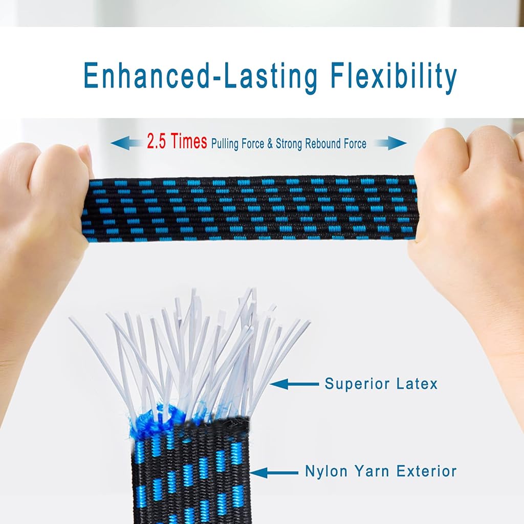STHIRA® 8Pcs Luggage Strap for Motorcycle Bike with Metal Hooks 3.3ft High Elasticity Bungee Cord Elastic Rope for Cargo Travel Packaging