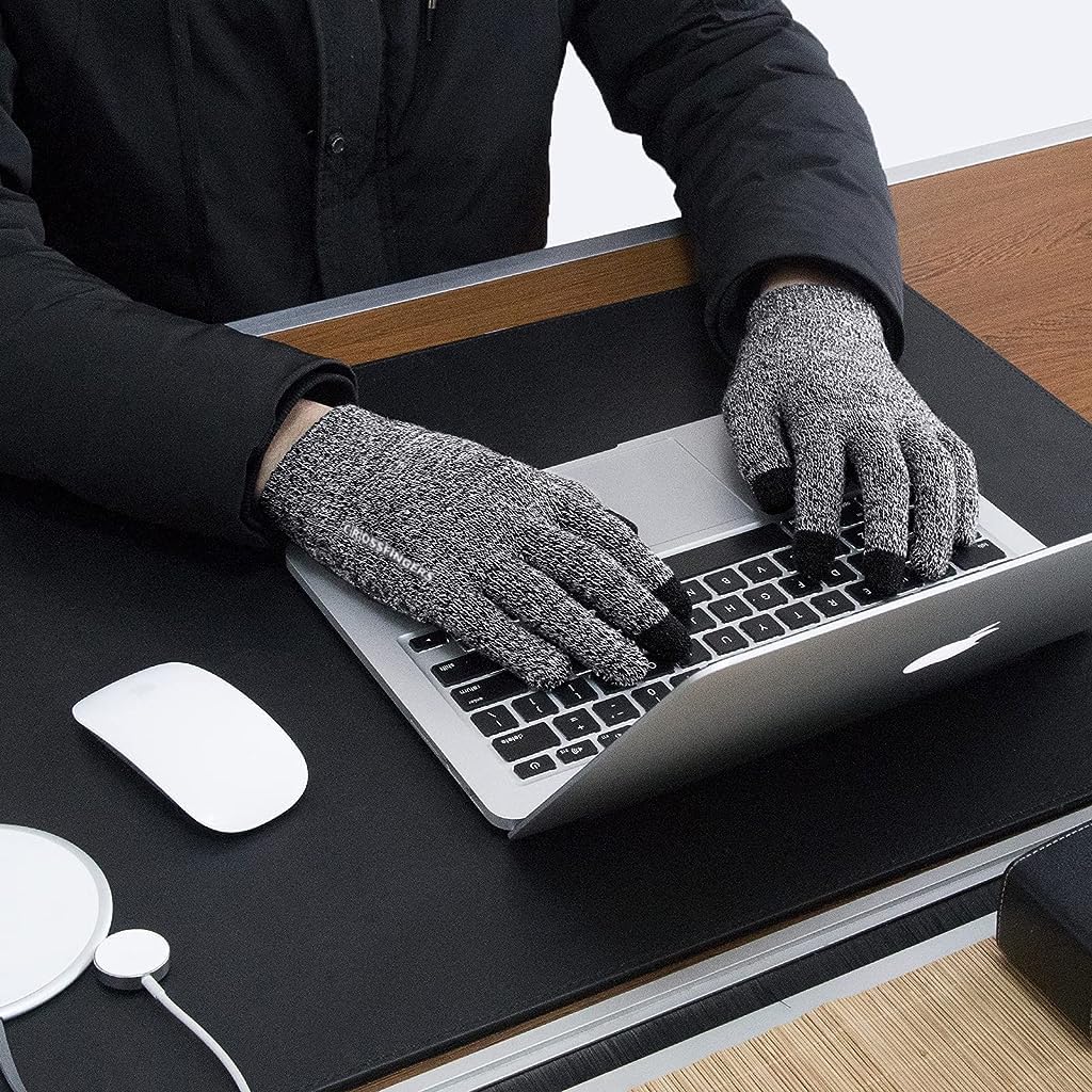 GUSTAVE Winter Gloves for Outdoor Use with Touchscreen Fingertips and Silicone Dot Palm | Soft Knit Lining for Men and Women