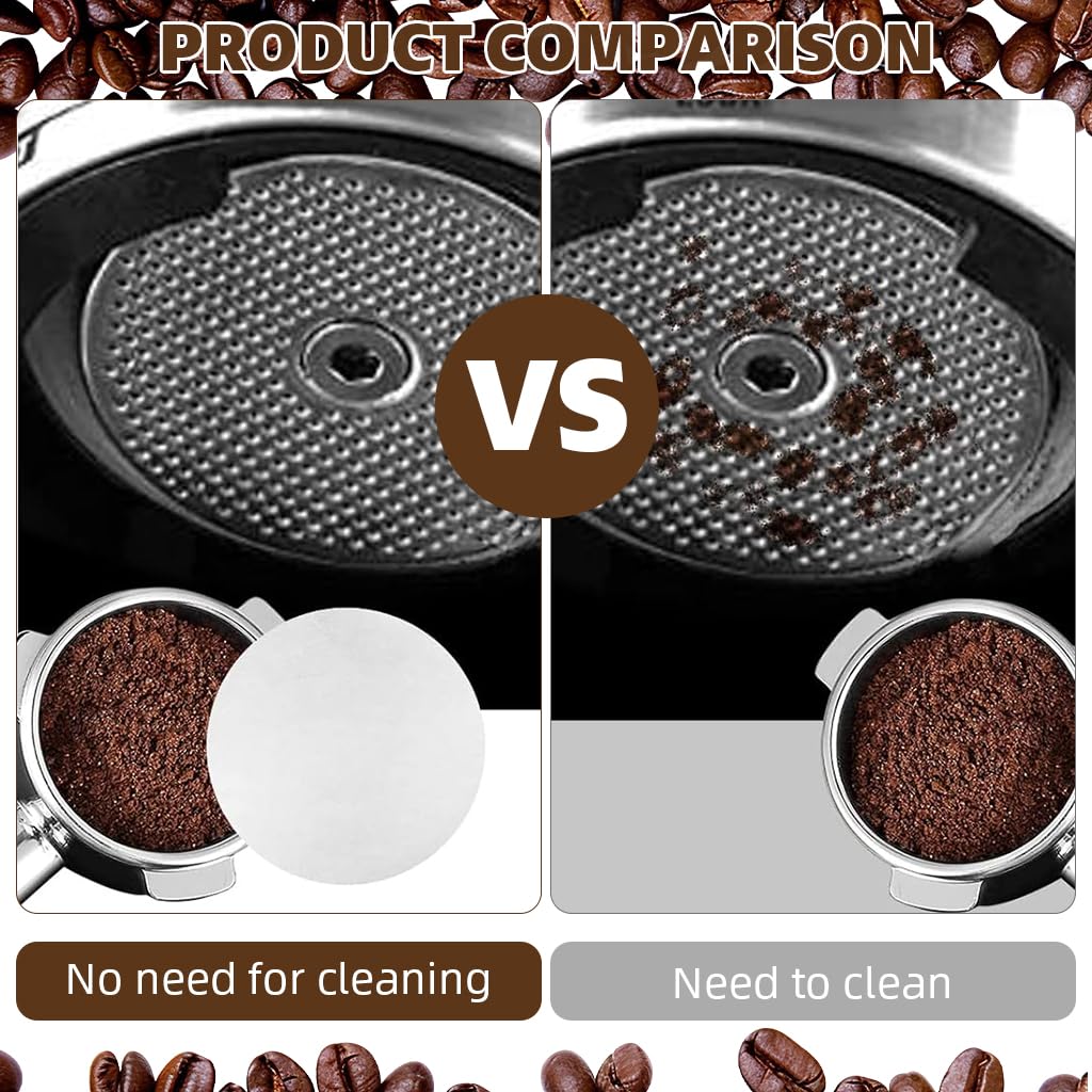 Supvox Espresso Coffee Filters for 58mm Portafilter featuring 400 count white paper | clean brew