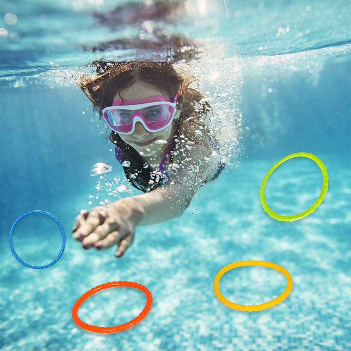 PATPAT Pool Toys for Kids with 27PCS Diving Rings and Pirate Treasures | Fun Summer Water Play Set