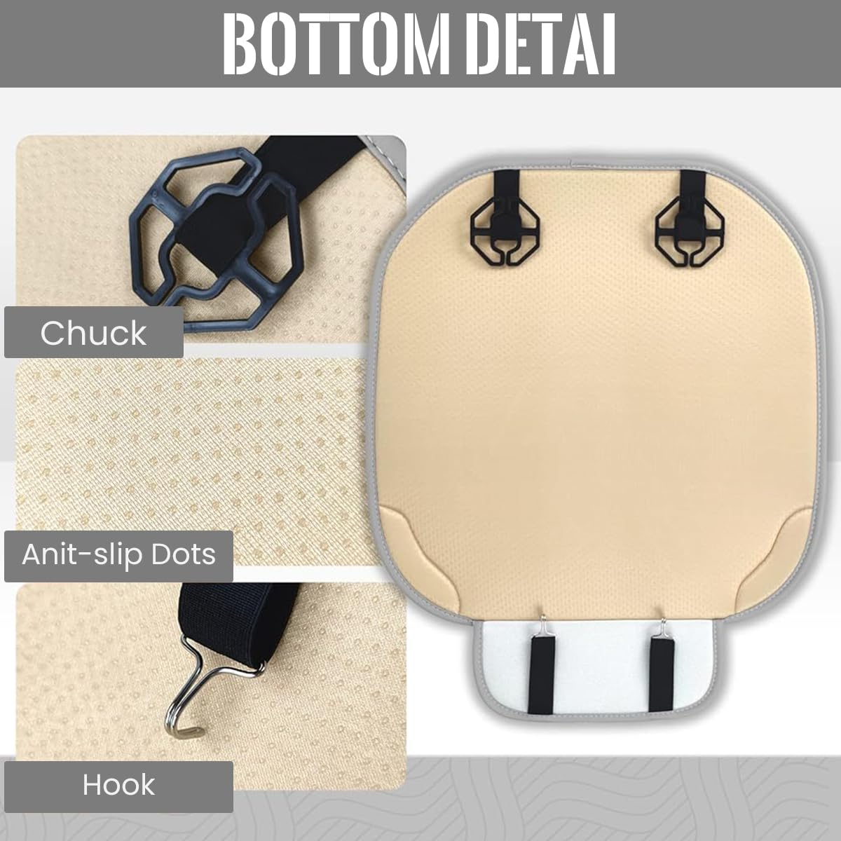 STHIRA Seat Cover for Car featuring 50×50 cm Linen Fabric and Non Slip Design | 3 PCS Set