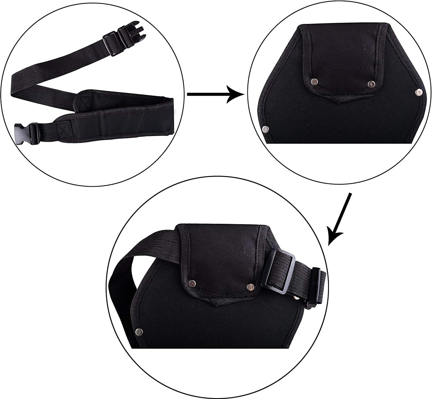 ZIBUYU Hardware Tool Bag for Electrician, Oxford Cloth Tools Storage Pouch Holder Belt Waist Bags, Multi-Pocket Organiser with Adjustable Belt for Wrench Hammer Screwdriver T Handle Drills