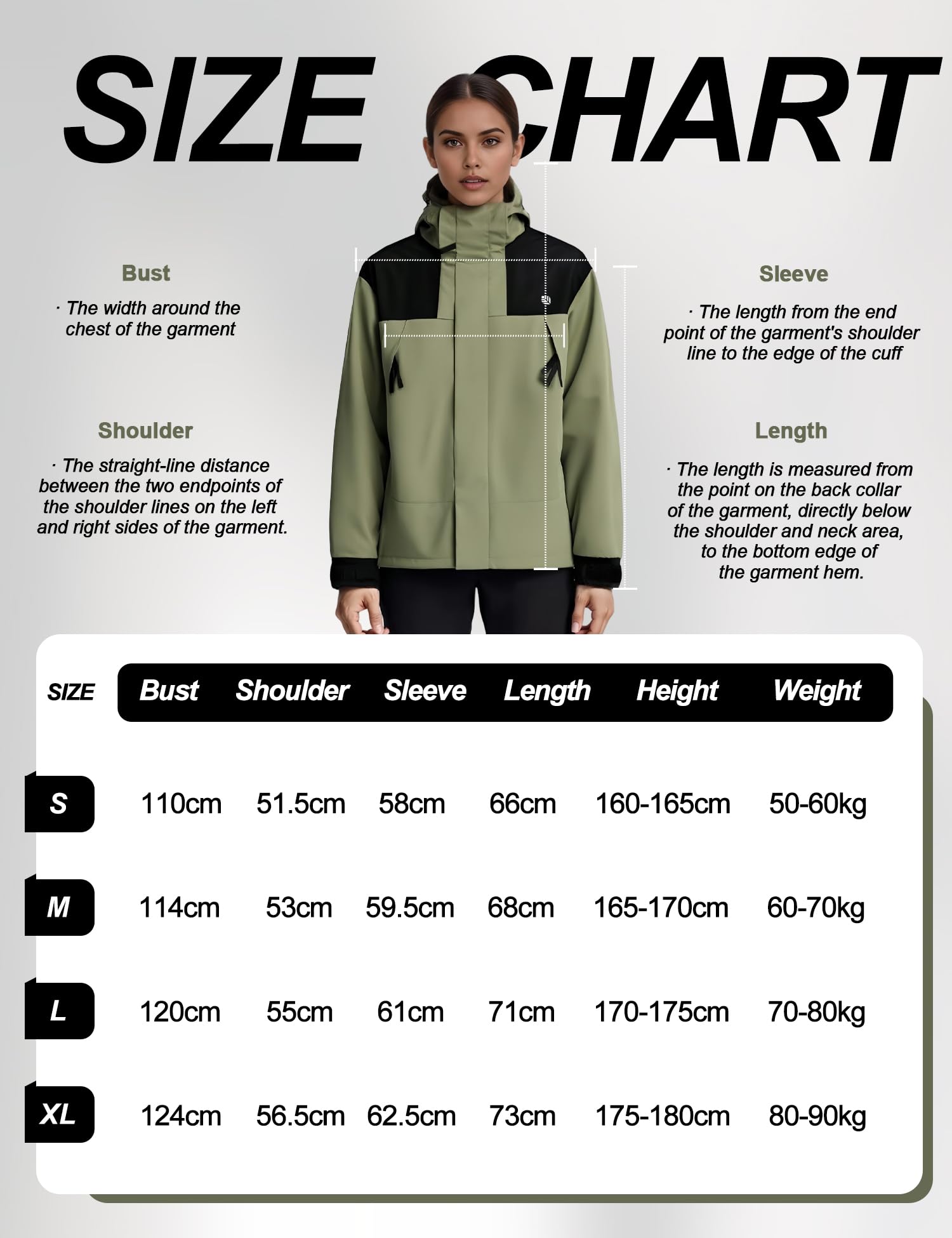 Venzina Women’s Hiking Jacket for Trekking and Daily Wear with Detachable Hood | Windproof Water and Oil Resistant Green Coat