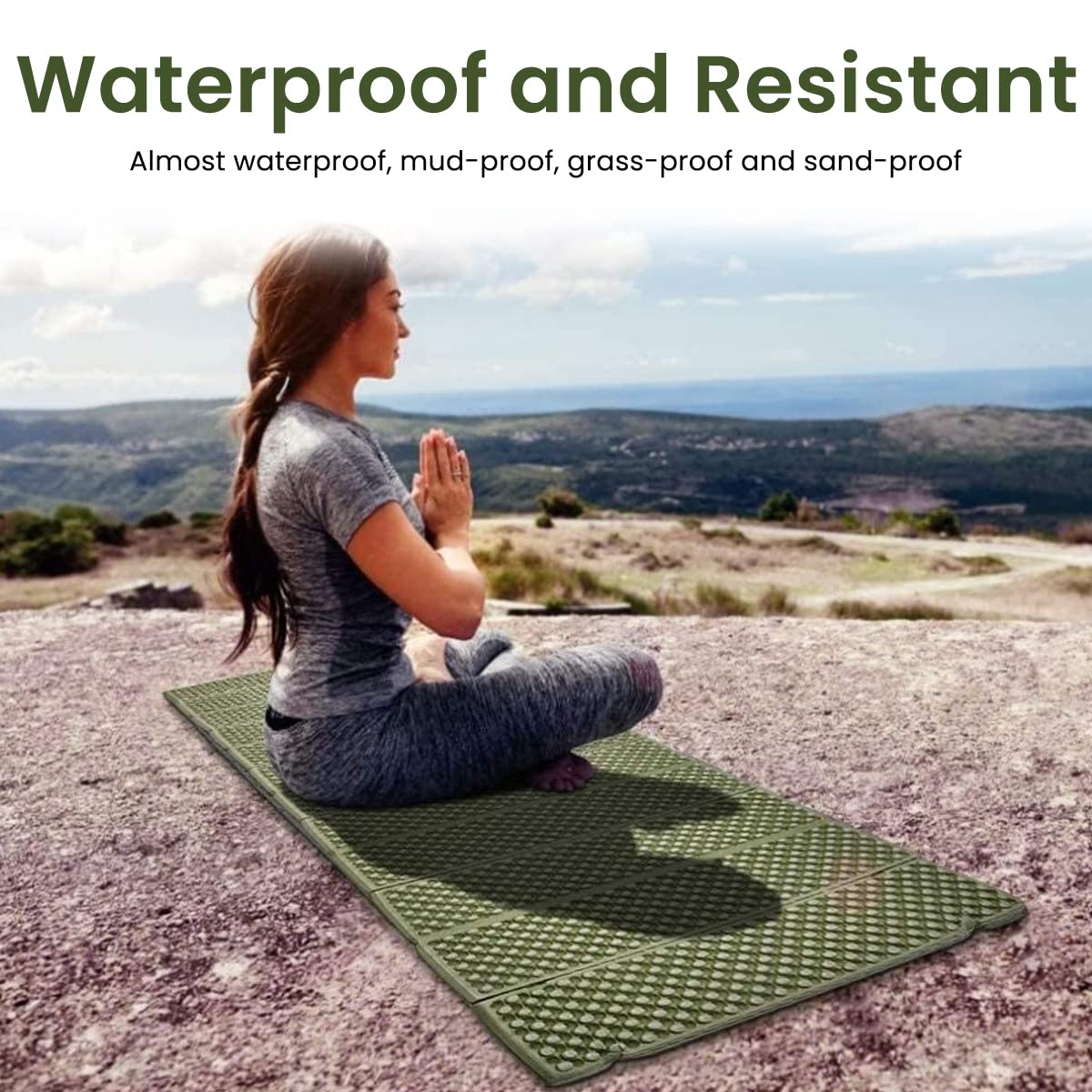 Proberos® 186 * 57cm Sleeping Mat for Camping, Portable XPE Insulation Moisture-Proof Pad, Outdoor Ultralight Foam Camping Mattress for Backpacking Hiking Traveling Tent Car, Camping Accessories